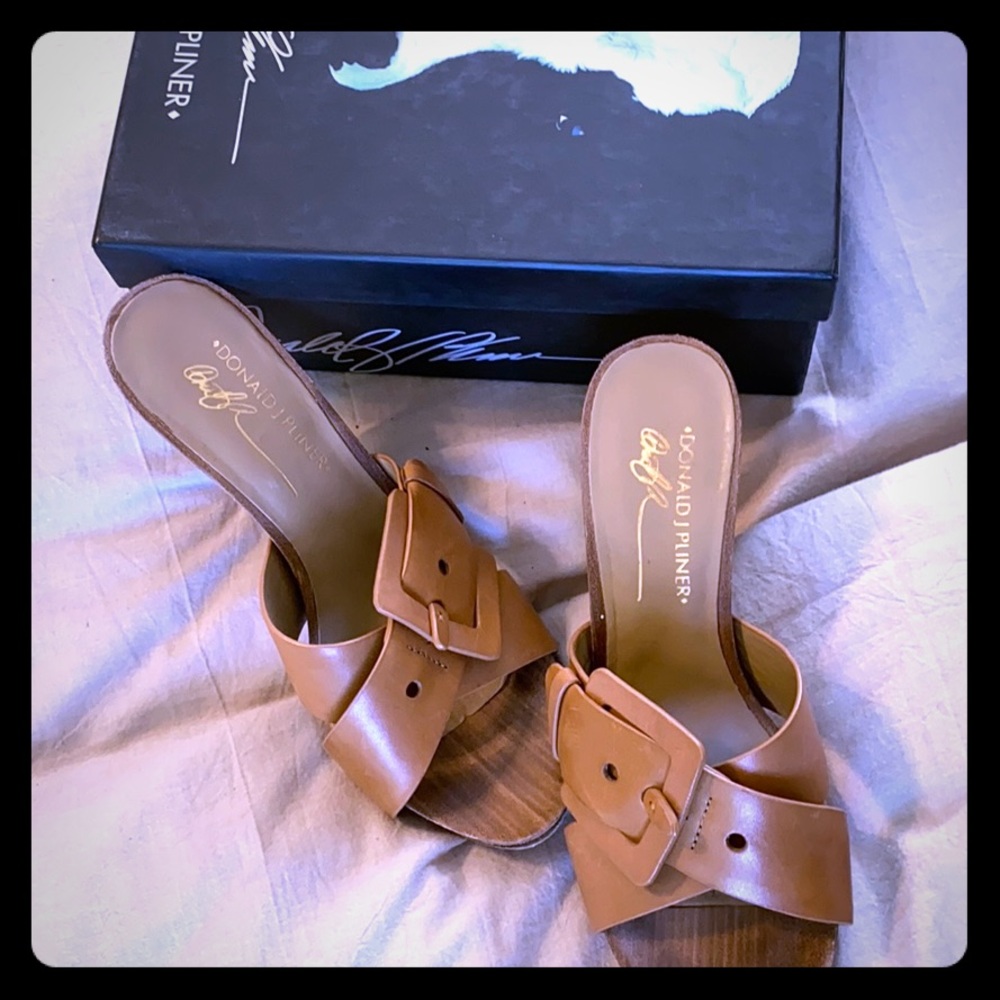 Donald J Pliner Camel Heel Sandal 8